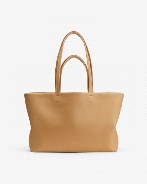 Bolso Tote Cuyana Small Easy Mujer Amarillo Marrones | VJL1126JO