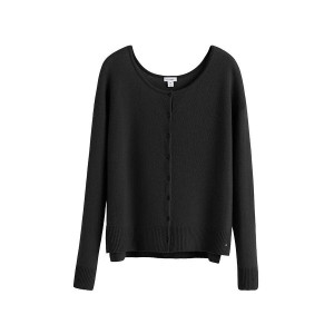 Cárdigan Cuyana Single-Origin Cashmere Mujer Negras | ALS5523VU