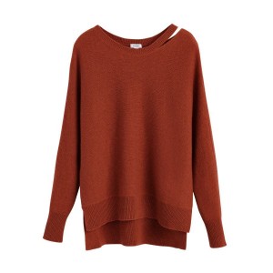 Suéteres Cuyana Recycled Cashmere Split-Neck Mujer Naranjas Oscuro | NUR1866QN