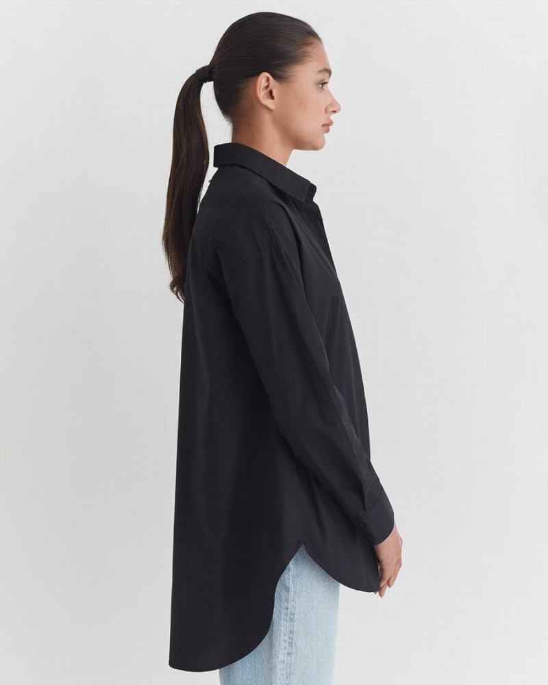 Camisas Cuyana Poplin Oversized Mujer Negras | ZCF1655DD